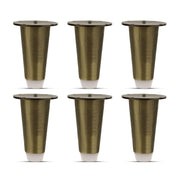 Plantex 4 Inch Sofa Legs for Bed Furniture/Sofa Legs for Table/Sofa Support Legs with Rubber Grip (Brass Antique, 6 Pcs)