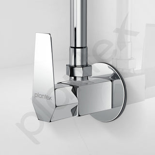 Plantex Angle Valve with Wall Flange & Teflon Tap/Angle Cocke for Bathroom/Bathroom Accessories -Chrome (Celesiya-1244)