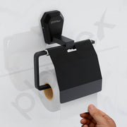 Plantex Toilet Paper Holder for Bathroom/304 Grade Stainless Steel Tissue Paper Roll Holder/Bathroom Accessories - Pack of 1 (PMB-2410, Z-Black)