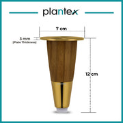 Plantex 4 Inch Sofa Legs for Bed Furniture/Sofa Legs for Table/Sofa Support Legs with Rubber Grip (Gold, 6 Pcs)