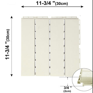 Plantex Plastic Interlocking Deck Tiles for Terrace/Garden/Balcony/Patio/Indoor & Outdoor Flooring/Water Rasistant – Pack of 12 (Off White, 12 x 12 Inch)