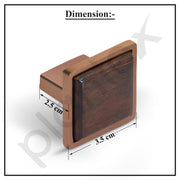Plantex Square Drawer Pulls and Knobs - Pack of 2 (Rose Gold & Wood) for Kitchen Cabinet, Wardrobe