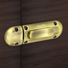 Plantex Door Stopper//Heavy Duty Zinc Door Latch for Main Door/Baby Latch for Bathroom/Door Lock for Home and Office Doors - Pack of 1 (Brass Antique)