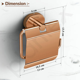 Plantex J4 Stainless Steel Toilet Paper Holder for Bathroom/Tissue Holder for Washroom/Toilet roll Holder for Wall Mounted/Bathroom Accessories (PVD Rose Gold Finish) Onix