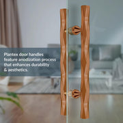 Plantex Door Handle/200mm Main Door Handle for Wooden Door/Pull-Push Handle for Main Door/Door Accessories - Pack of 1 (611, PVD Rose Gold)