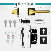 Plantex Heavy Duty Door Lock/Main Door Mortise Lock Handle/Handle Set for Home/Office - Door Accessories- (APS-PT-009- Black - Gold)