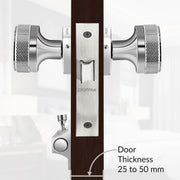 Plantex Heavy Duty Door Lock – Bathroom Door Lock/Mortise Keyless Knob Handle Set for Home/Bathroom/Store Room/Balcony/Office with Baby Latch (604 - Satin)