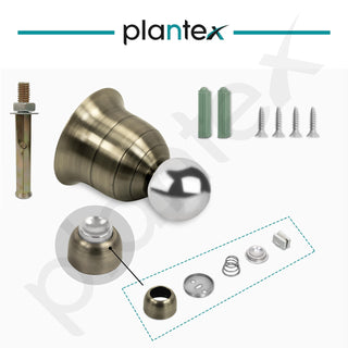 Plantex Heavy Duty Door Magnet Stopper/Door Catch for Home/Office/Hotel/Floor Mounted Soft Catcher to Hold Wooden/Glass/PVC Door - 3 Inch (Brass Antique Finish)