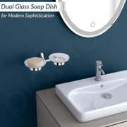 Plantex Rich Brass Unique Dual Soap Dish for Bathroom/Wall Mounted Soap Holder/Soap Stand/Bathroom Accessories (Chrome)