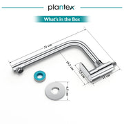 Plantex Brass Kitchen Taps for Home Sink/Kitchen Sink Tap with Water Saving Nozzle/360° Swivel Spout for Kitchen Faucet with Brass Wall Flange -(OCE-1309-Chrome)