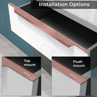 Plantex Profile Handle for Kitchen Cabinet/24 Inch Alluminium Drawer Profile Handle/Wardrobe Pull Handle for Home/Office/Hotel - Pack of 3 (Rose Gold)