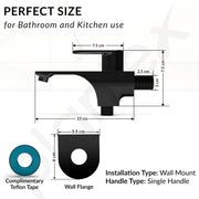 Plantex Pure Brass Two Way Bib Cock Taps with Water Saving Nozzle/Compatible for Washing Machine/2 in 1 Bib Tap with Brass Wall Flange and Teflon Tape - 7 Year Warranty by Plantex-(PVD Black)
