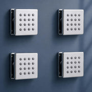 Plantex Brass Body Jet Shower for Bathroom/Wall Mounted Square Rain Shower Body Jet/High Pressure Massage Spray Jet - Pack of 4 (Chrome, BSH-022)