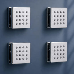 Plantex Brass Body Jet Shower for Bathroom/Wall Mounted Square Rain Shower Body Jet/High Pressure Massage Spray Jet - Pack of 4 (Chrome, BSH-022)