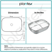 Plantex Washbasin for Bathroom/Tabletop Wash Basin/Countertop Wash Basin/Vessel Sink (EQTT-495, 14 x 10 x 5 Inch)