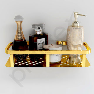 Plantex Stainless Steel 304 Grade Shelf for Bathroom/Storage Organizer/Kitchen Rack - Bathroom Accessories- Pack of 1 (12X5 Inches-PVD Gold Finish)