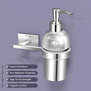 Plantex 304 Grade Stainless Steel wash Basin Handwash Holder and Dispenser for Liquid Soap Bathroom Accessories - Benz (Chrome)