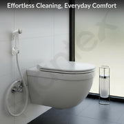 Plantex Jet Spray for Toilet/ABS Health Faucet with 1 Meter Shower Hose Pipe and Wall Hook/Health Faucet Set for Bathroom/Hand Gun for Toilet - (Jecquar, White)