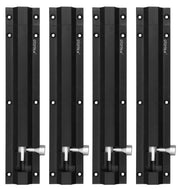 Plantex Stainless Steel 8 inch Tower Bolt/Tower Bolt for Home,Offices Doors and Windows/Tower Bolt for Main Door/Door Latch/Kundi/Chitakini/Door Latch for Main Door (Black Finish, Pack of 4)