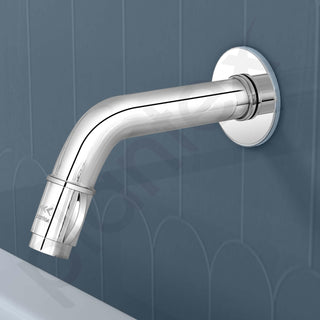 Plantex Pure Brass MAG-1201 Mouth-Flow Swan Neck Bib Cock Water Tap with Teflon Tape & Brass Wall Flange with Bib Tap with Water Saving Nozzle 7-Year Warranty (Mirror Chrome)