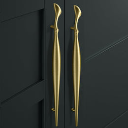 Plantex Cabinet Handle/Kitchen Cabinet Door Handle/Wardrobe/288 mm Cupboard Handle/Door Pull-Push Handle for Home/Office - Pack of 2 (Brass Antique)