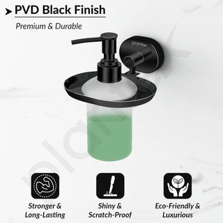 Plantex J4 Stainless Steel Liquid Soap Dispenser/Shampoo Dispenser for Wash Basin/Hand Wash Dispenser Wall Mounted/Bathroom Accessories (PVD Black Finish) Onix
