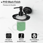 Plantex J4 Stainless Steel Liquid Soap Dispenser/Shampoo Dispenser for Wash Basin/Hand Wash Dispenser Wall Mounted/Bathroom Accessories (PVD Black Finish) Onix