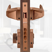 Plantex Door Handle for Home Main Door/Door lock with handle/Mortise Lock with 3 computerized Brass keys/14 inch Pull-Push Handle/Door Hardware - Combo (Rose Gold)