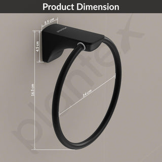 Plantex Space Aluminium Hand Napkin Hanger/Towel Ring/Napkin Holder/Towel Hanger/Bathroom Accessories (Black)