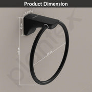 Plantex Space Aluminium Hand Napkin Hanger/Towel Ring/Napkin Holder/Towel Hanger/Bathroom Accessories (Black)