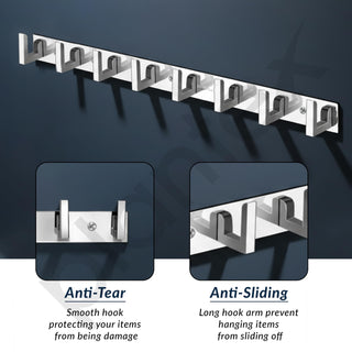 Plantex Bathroom Hooks for Hanging with L-Shape Hooks - Door Hooks for Clothes/Towel/Keys - Pack of 3 - (8 Hooks, Chrome)