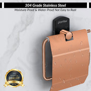 Plantex 304 Stainless Steel Toilet Paper Holder/Tissue Paper Roll Holder for Bathroom/Washroom/Bathroom Accessories -Parv (Rose Gold & Black)