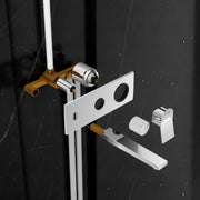 Plantex Pure Brass Concealed Wall mixer with Spout And Exposed Part Kit/Wall Mixer for Bathroom with Thermostatic Spindle Hot and Cold/7 Year Manufacturer's Warranty- Chrome(APS-1539)