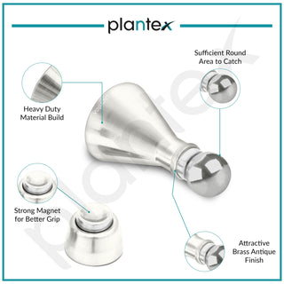 Plantex Door Stopper for Home/High Grade Stainless Steel Door Catcher/5 Inch Door Magnet Stopper/360 Degree Angle Door Magnet for Home/Office/Hotel - (Matt)