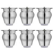 Plantex 3 Inch Sofa Legs for Bed Furniture/Sofa Legs for Table/Sofa Support Legs with Rubber Grip (Chrome Finish, 6 Pcs)