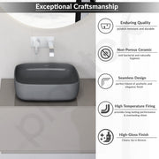 Plantex Ceramic Bathroom Commode and Wash Basin/Rimless Washdown Wall Hung Western Toilet/Bathroom Wash Basin/P Trap Commode - Smoke