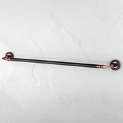 Plantex Stainless Steel Towel Hanger for Bathroom/Single Towel Rod/Towel Bar/Bathroom Accessories (24 inch - Rose Gold & Black) - Pack of 1