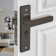 Plantex Heavy-Duty Main Door Mortise Lock Handle Set with 3 Keys, Brass Lock Body & Cylinder (8125 - Grey & PVD Choco)