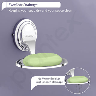 Plantex 304 Grade Stainless Steel Soap Dish/Wall Mounted soap Holder/Soap Dish Holder/Bathroom Accessories Cubic (Chrome)