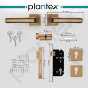 Plantex Main Door Lock for Home with 3 Years of Warranty/Mortise Locks for Door - Main Door Lock Set (PT-007- Rose Gold - Satin Black)