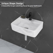 Plantex Ceramic Wall Hung Basin/Washbasin for Bathroom/Wall Mounted Wash Basin/Rectangle Sink for Home/Office (Bolt, White)