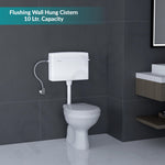 Plantex Polypropylene Toilet Flush Tank/Flush Tank for Toilet with 10 LTR Water Capacity/Side Lever Cistern for Bathroom - Pack of 1 (White)
