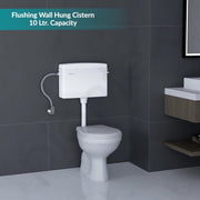 Plantex Polypropylene Toilet Flush Tank/Flush Tank for Toilet with 10 LTR Water Capacity/Side Lever Cistern for Bathroom - Pack of 1 (White)
