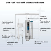 Plantex Dual Cistern Flush Tank/Polypropylene Flush Tank for Toilet with 10 Ltr Water Capacity/Western Toilet Flush Tank - Pack of 1 (White)