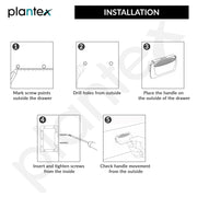Plantex Drawer Kadi/3 Inch Chest Handle for Drawer/Rectangular Cabinet Kadi/Pull-Push Kadi for Home/Office Drawer - Pack of 3 (DTK-295, Black)