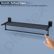 Plantex 304 Grade Stainless Steel Towel Rack For Bathroom/Towel Rod/Stand/Bathroom Accessories - 24 inch (Matt Black)