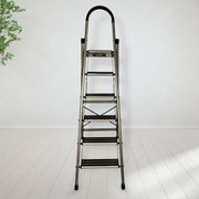 Plantex 6 Step Ladder for Home/Aluminium Foldable Ladder/Wide Anti Skid Steps/Strong Wide Steps Ladder (Anodize Coated-Gold)