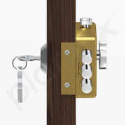 Plantex Dead Bolt Lock/Rim Lock Set for Home/Hotel/Office - Pack of 1 (Brass Antique)