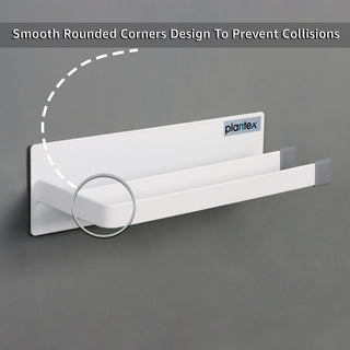 Plantex Magnetic Double Napkin Holder/Towel Holder/Towel Hanger for Kitchen/Bathroom/Bathroom Accessories- (White)