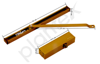 Plantex Premium Automatic Door Closer for Wooden Door Adjustable Size 3 Spring Hydraulic Auto Door Closer for Home Office Hotel for Wide 180 Degree Opening (Capacity-120 kg,Golden)